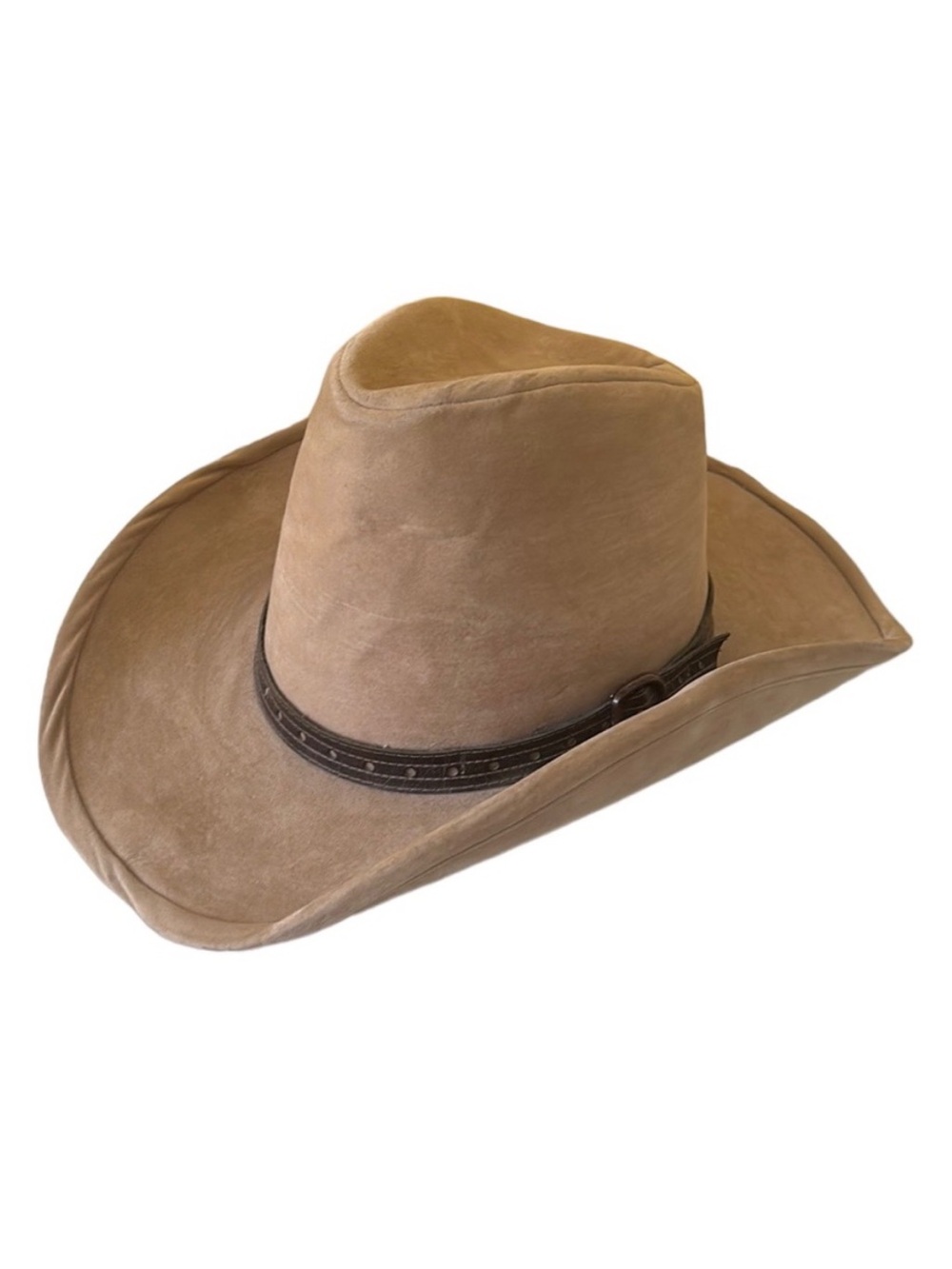 Bailey U-Rollit Brick Crown Western Cowboy Hat in Tan Velvet